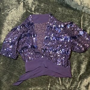 Sequin Dark Blue Women's Shrug or Crop Top